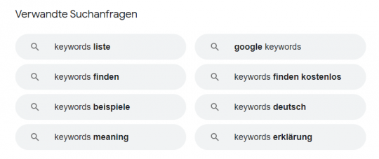 Verwandte Suchanfragen in der Google Suche